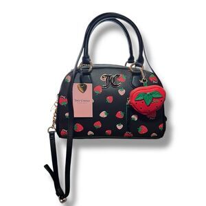 Juicy Couture Strawberry Purse Sweet N Juicy Bowler Bag Black
